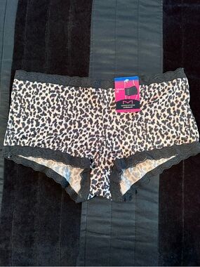 Maidenform One Fabulous Fit Boyshorts - Leopard Print Lace-Trim  Size XL8